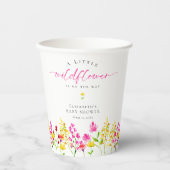 Wildblume Babydusche Wasserfarbe Niedlich Rosa Pappbecher (Vorderseite)