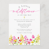 Wildblume Babydusche Wasserfarbe Rosa Niedlich Postkarte (Vorderseite)