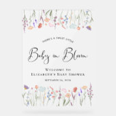 Wildblume Babydusche Willkommen Mattiert Acrylschild (Vorderseite)