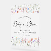 Wildblume Babydusche Willkommen Mattiert Acrylschild (Winkel)