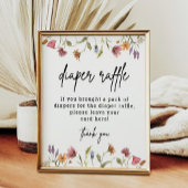 Wildblume Babydusche Windelwanne Digital Poster