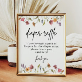 Wildblume Babydusche Windelwanne Digital Poster