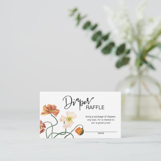 Wildblume Babydusche Windelwanne Umschließung Ca Begleitkarte (Stehend Vorderseite)