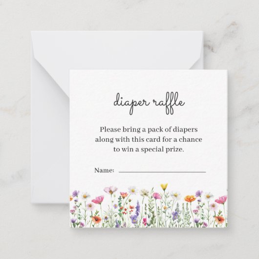 Wildblume Babydusche Windelwaschkarte Mitteilungskarte (Vorderseite)