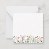 Wildblume Babydusche Windelwaschkarte Mitteilungskarte (Rückseite)