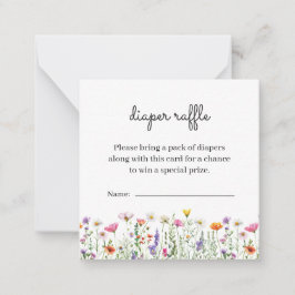 Wildblume Babydusche Windelwaschkarte Mitteilungskarte