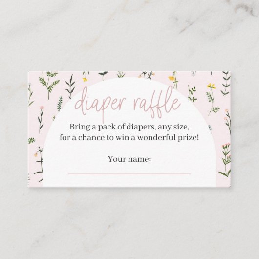 Wildblume Babydusche Windelwaschkarten Begleitkarte (Vorderseite)