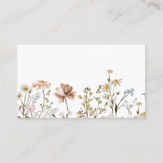 Wildblume Babydusche Windelwaschmaschine Begleitkarte (Rückseite)