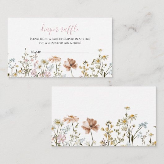 Wildblume Babydusche Windelwaschmaschine Begleitkarte (Vorne/Hinten)