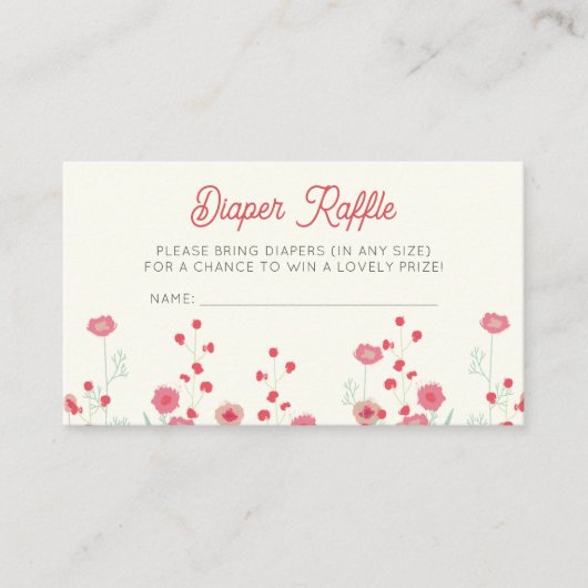 Wildblume Babydusche Windelwaschmaschine Begleitkarte (Vorderseite)