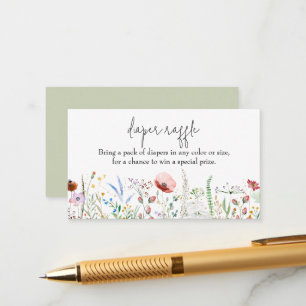 Wildblume Babydusche Windelwaschmaschine Begleitkarte