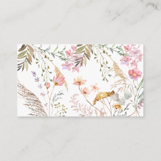 Wildblume Babydusche Windelwindeln Beilage Begleitkarte (Rückseite)