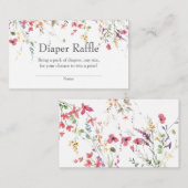 Wildblume Babydusche Windelwindeln Beilage Begleitkarte (Vorne/Hinten)