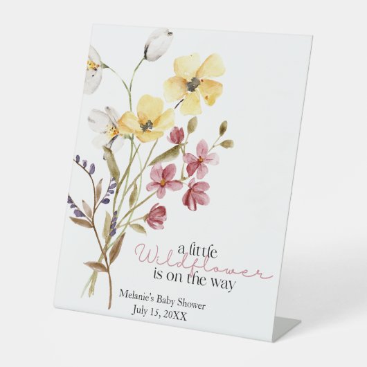 Wildblume Babyduschtenschild Sockelschild (Vorderseite)