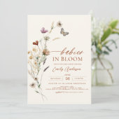 Wildblume Babys in Bloom Twins Kinderdusche Einladung (Stehend Vorderseite)