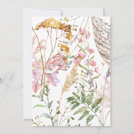 Wildblume BAPTISM Einladung (Rückseite)