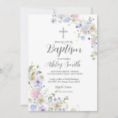 Wildblume BAPTISM Einladung (Vorderseite)