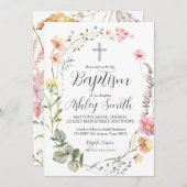 Wildblume BAPTISM Einladung (Vorne/Hinten)