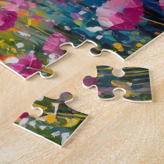 Wildblume Bauernhof Landschaft Moderne Abstrakte K Puzzle (Seite)