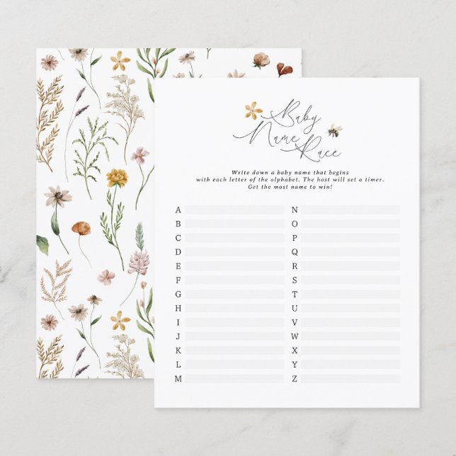 Wildblume bebenbabyname gegenüber modernem, elegan (Vorne/Hinten)