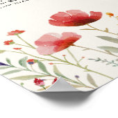 Wildblume bedeutet Brautparty-Sitzplan Poster (Ecke)