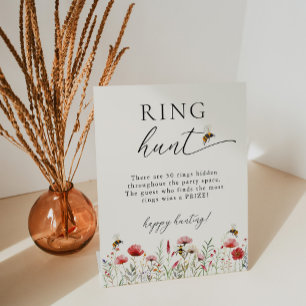 Wildblume bedeutet Ringjagd Brautparty Sockelschild