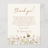 Wildblume Bee Baby Dusche Danke Karte (Vorderseite)
