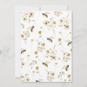 Wildblume Bee Baby Dusche Einladung (Rückseite)