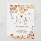 Wildblume Bee Baby Dusche Eltern zu bedienen Dusch Einladung (Vorderseite)