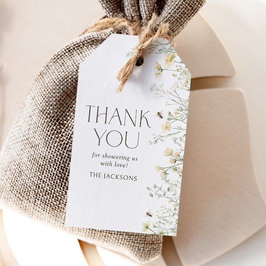 Wildblume Bee Baby Dusche Geschenkanhänger