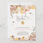Wildblume Bee Baby Shower Oh Babee Babydusche Einladung (Vorderseite)