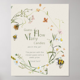 Wildblume Bee Beige Babydusche wie viele Kanadier Poster