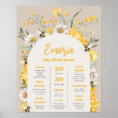 Wildblume Bee Birthday Milestone Poster (Vorne)