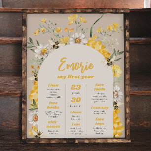 Wildblume Bee Birthday Milestone Poster