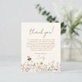 Wildblume Bee Brautparty Danke Karte (Stehend Vorderseite)