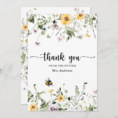 Wildblume Bee Brautparty Danke Karte (Vorne/Hinten)