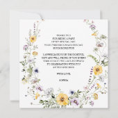 Wildblume Bee Brautparty Danke Karte (Rückseite)