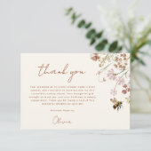 Wildblume Bee Brautparty Danke Karte (Stehend Vorderseite)