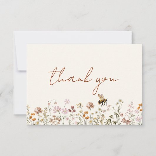 Wildblume Bee Brautparty Danke Karte (Vorderseite)