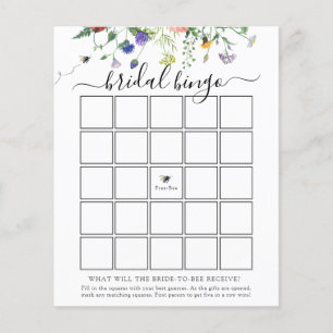 Wildblume Bee Bridal Bingo Game Card