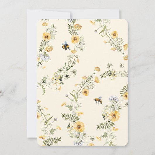 Wildblume Bee Bridal Dusche Einladung (Rückseite)