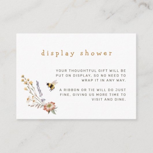 Wildblume Bee Floral Display Dusche Begleitkarte (Vorderseite)