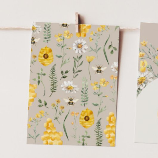 Wildblume Bee High-Chair Bannerendkarte Einladung