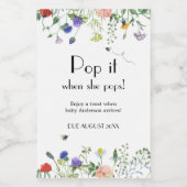 Wildblume Bee Pop es, wenn sie Pop Weinetikett (Einzelnes Label)