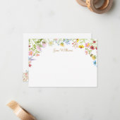 Wildblume Bee Script Personalisiert Mitteilungskarte (Vorderseite/Rückseite Beispiel)