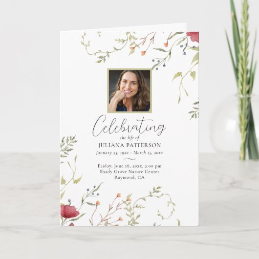 Wildblume Beerdigung des Beerdigten Programm (Vorderseite)