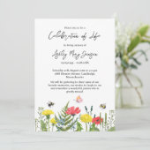 Wildblume Beerdigung des Lebens Einladung (Stehend Vorderseite)