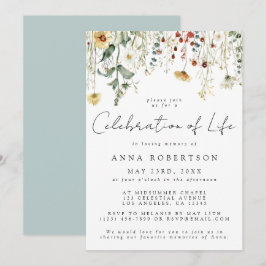 Wildblume Beerdigung des Lebens Einladung