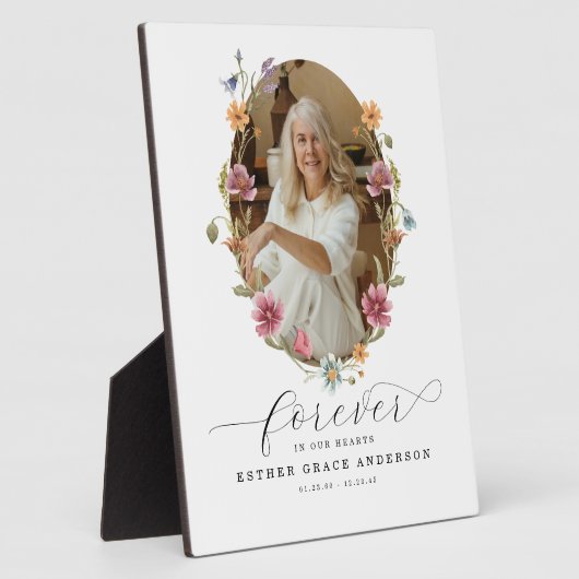 Wildblume Beerdigung für immer in unserem Herzen Fotoplatte (Seite)