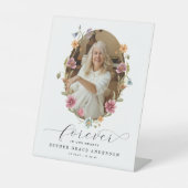 Wildblume Beerdigung für immer in unserem Herzen Sockelschild (Vorderseite)